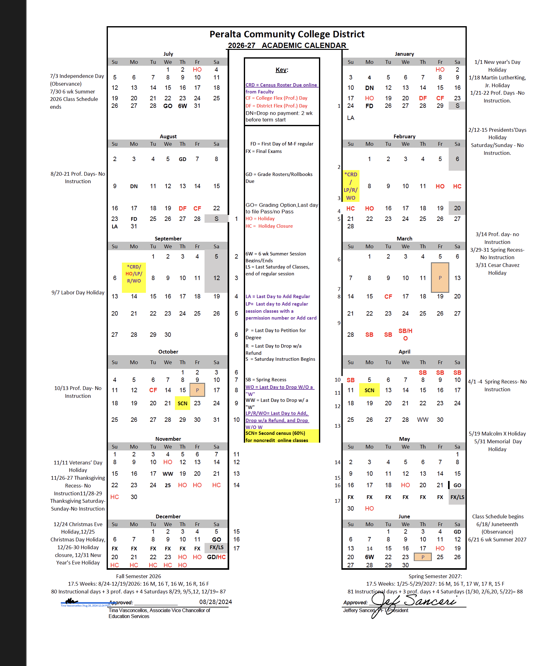 Academic Affairs Academic Calendars & Forms